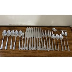 Pfaltzgraff 18/0 Stainless Silverware - CAPRI FROST‎ - Flatware 24 Piece Set